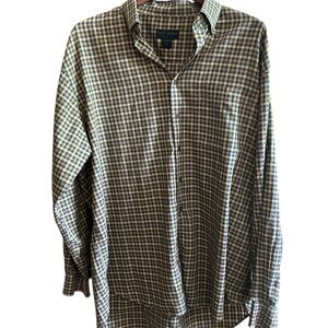 Scott Barber Men's XL Blue Plaid‎ Long Sleeve Button-Up Shirt Casual